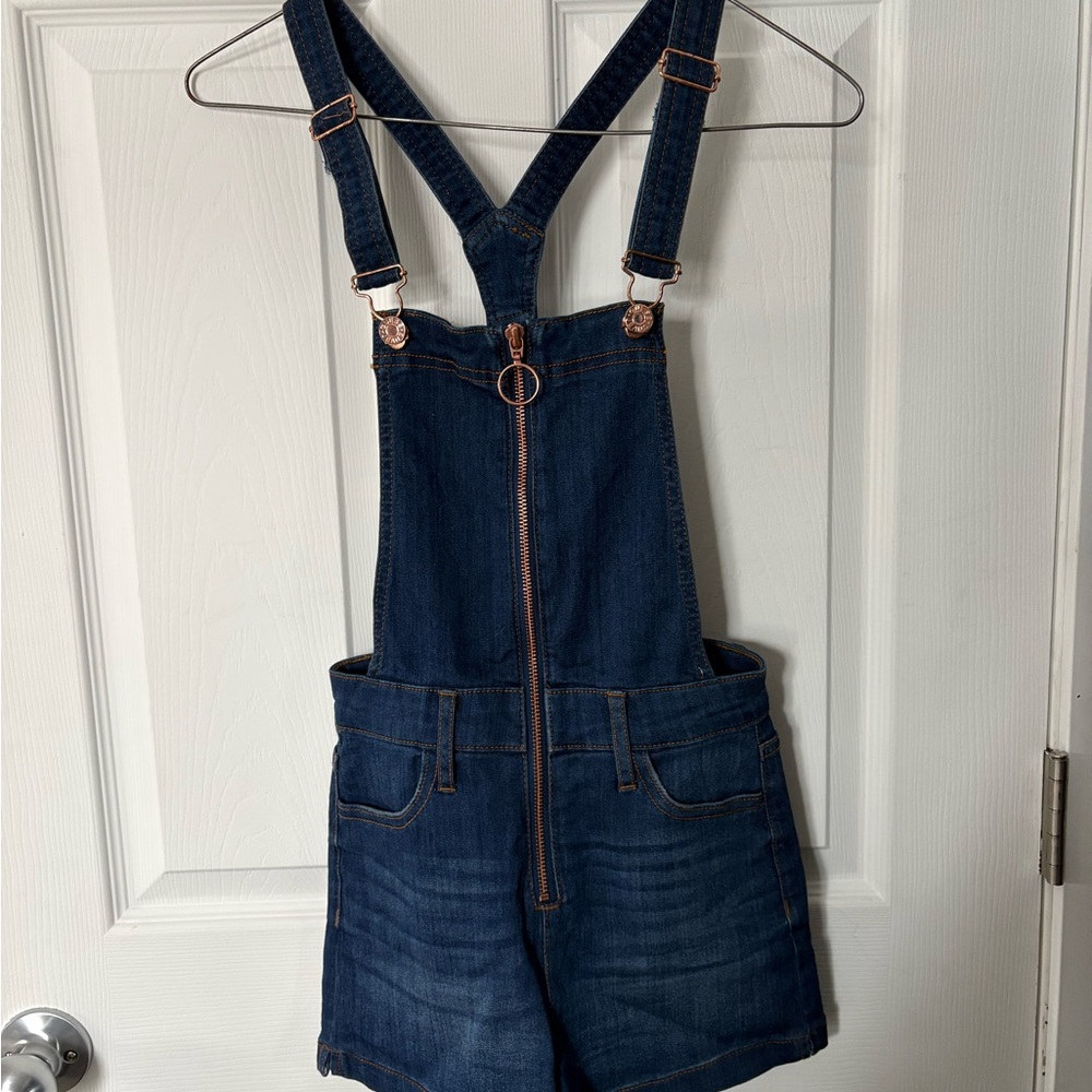 Guess Dark Blue Denim Overalls with Red Label